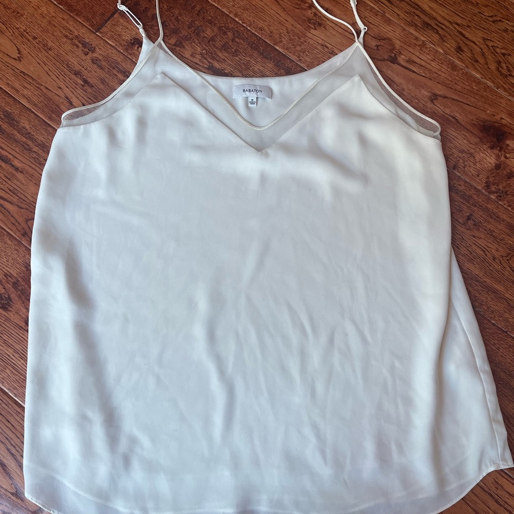 Babaton White V-Neck Cami Top